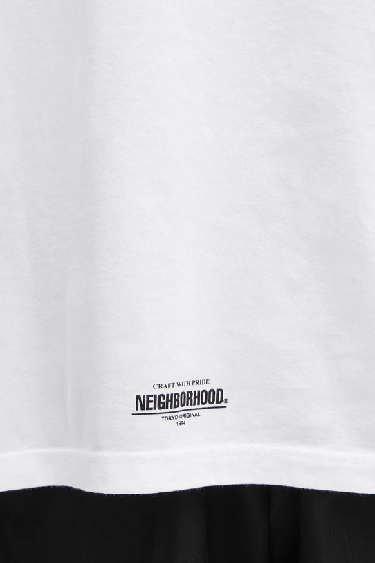 NEIGHBORHOOD t-shirt bawełniany NH . TEE SS-7 252PCNH.ST07 biały
