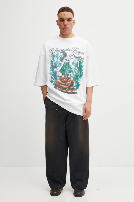 Willy Chavarria t-shirt bawełniany Prayer Services Northsider WCJSY0133.000 biały