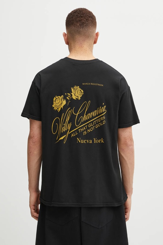 Willy Chavarria t-shirt bawełniany Willy Label Easy nadruk czarny WCJSY0147.001