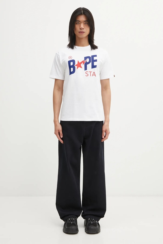 A Bathing Ape t-shirt bawełniany 001TEL301022M biały