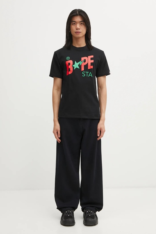 A Bathing Ape t-shirt bawełniany 001TEL301022M czarny