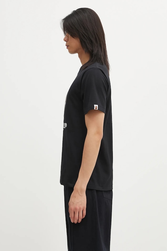 A Bathing Ape t-shirt bawełniany College Monogram Baby Milo 002TEL301008M czarny AW25