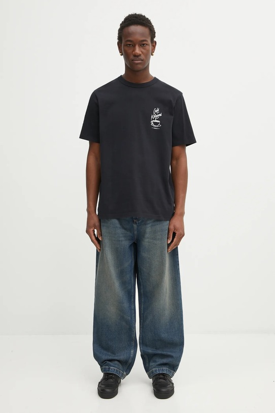 Café Kitsuné t-shirt bawełniany Coffee Cup Relax CKMU00102KJ7014 czarny