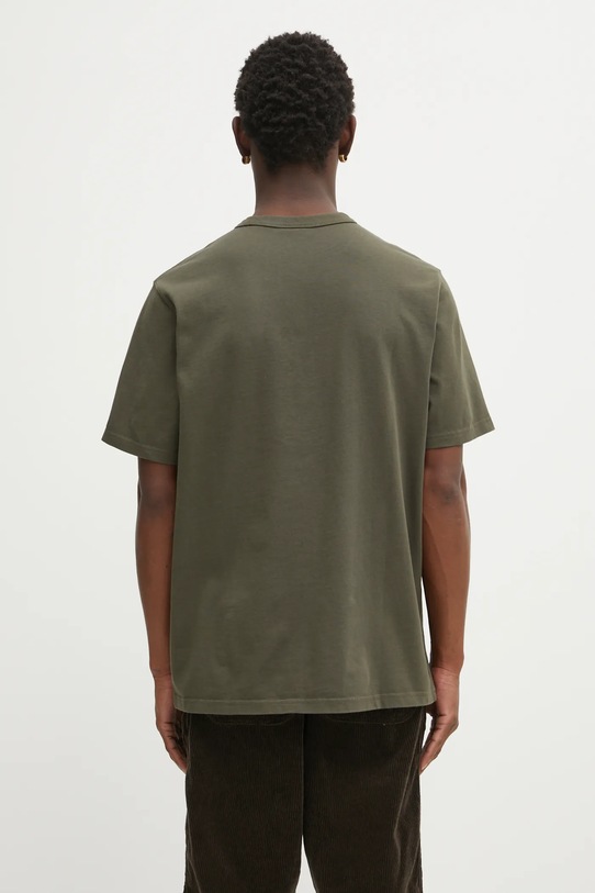 Odzież Café Kitsuné t-shirt bawełniany Barista Fox Patch Relaxed CKNU00102KJ7013 zielony