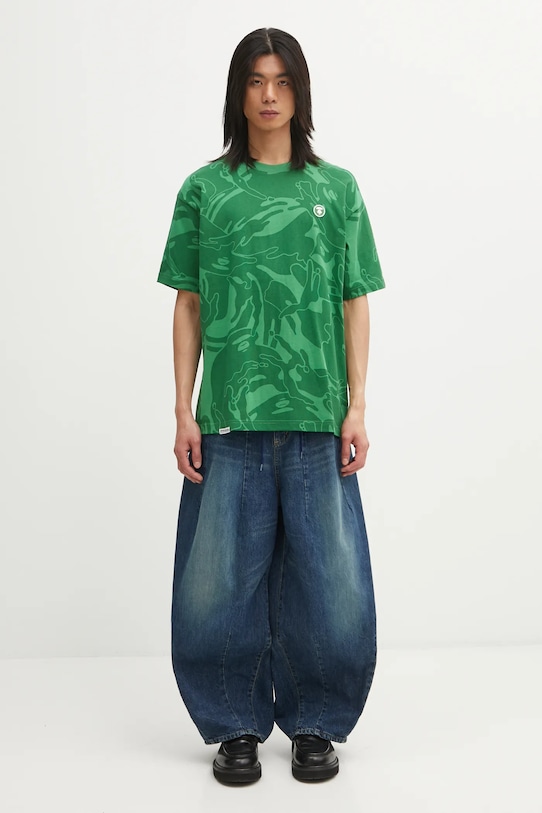 AAPE t-shirt bawełniany Now AAPTEM1602XXO zielony