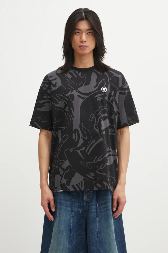 AAPE t-shirt bawełniany Now bawełna czarny AAPTEM1602XXO