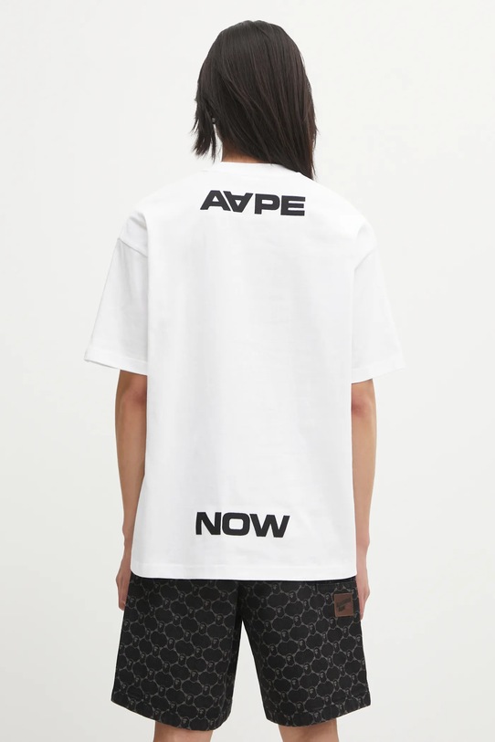 Odzież AAPE t-shirt bawełniany Clover Now AAPTEM1601XXO biały