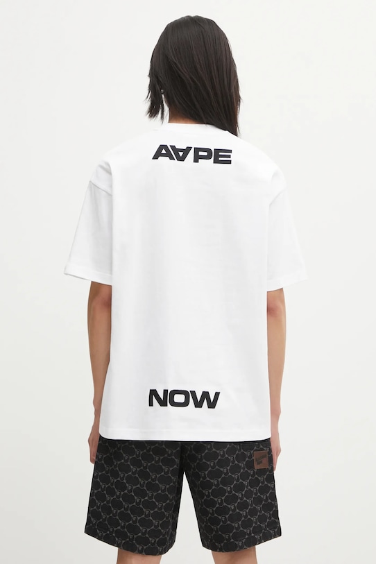 Odzież AAPE t-shirt bawełniany Clover Now AAPTEM1601XXO biały