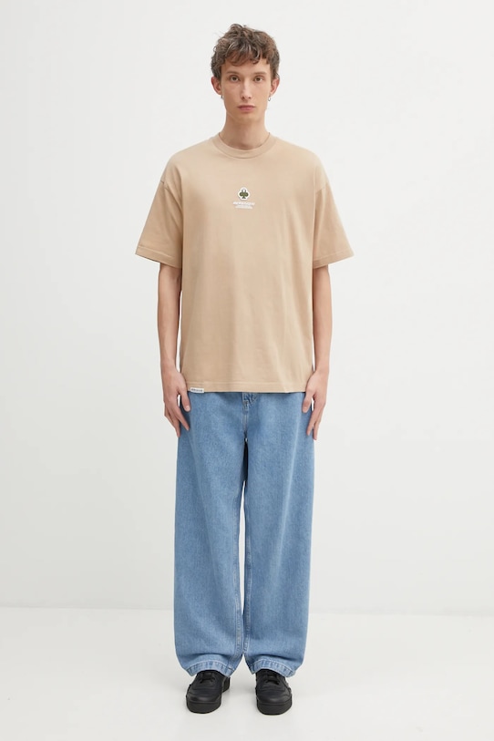 AAPE t-shirt bawełniany Clover Now AAPTEM1601XXO beżowy