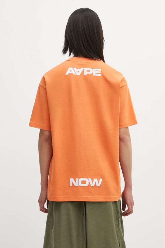Odzież AAPE t-shirt bawełniany Clover Now AAPTEM1601XXO pomarańczowy
