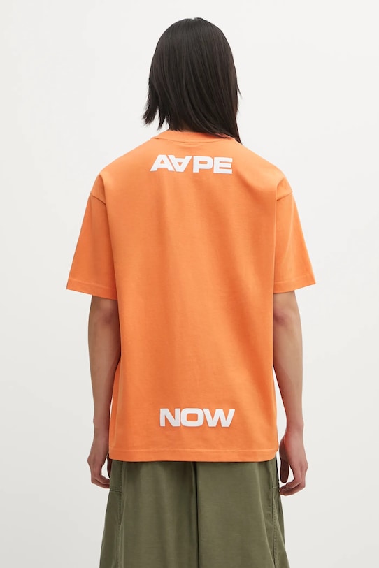 Odzież AAPE t-shirt bawełniany Clover Now AAPTEM1601XXO pomarańczowy