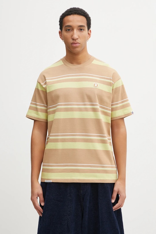 AAPE t-shirt bawełniany Now wzorzyste zielony AAPTEM1605XXO