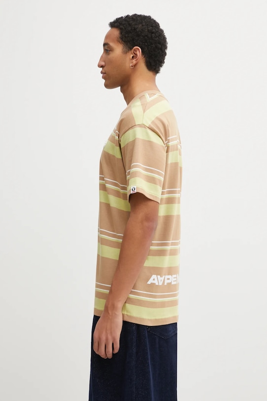 AAPE t-shirt bawełniany Now AAPTEM1605XXO zielony AW25