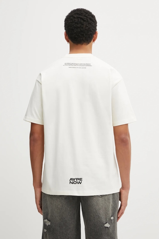 Odzież AAPE t-shirt bawełniany Now AAPTEM1606XXO beżowy