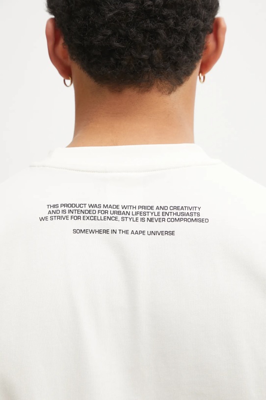 AAPE t-shirt bawełniany Now AAPTEM1606XXO beżowy