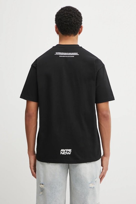 Odzież AAPE t-shirt bawełniany Now AAPTEM1606XXO czarny