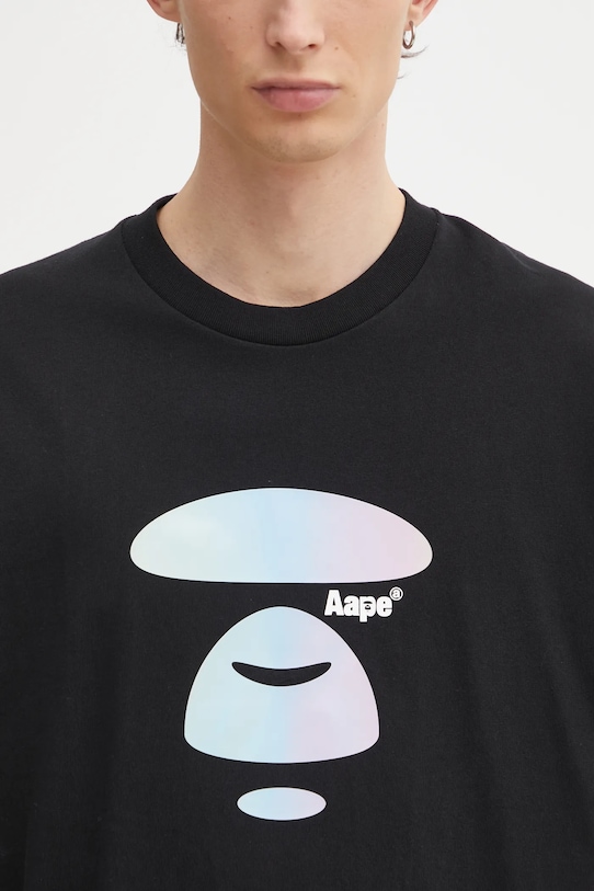 AAPE t-shirt bawełniany Basic czarny AAPTEM1642XXO