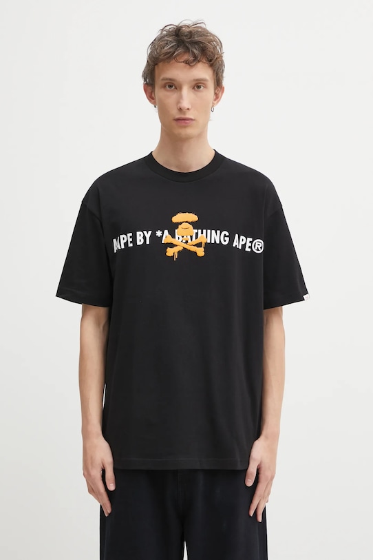 Odzież AAPE t-shirt bawełniany Basic AAPTEM1644XXO czarny