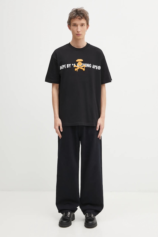 AAPE t-shirt bawełniany Basic AAPTEM1644XXO czarny