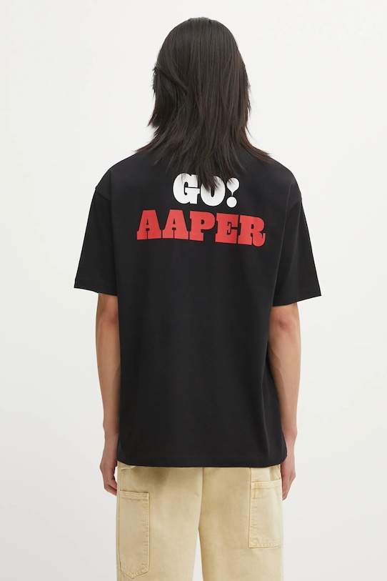 Odzież AAPE t-shirt bawełniany Theme Aaper AAPTEM1719XXP czarny