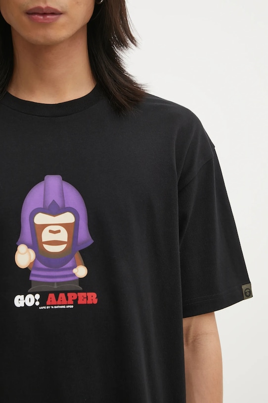 AAPE t-shirt bawełniany Theme Aaper czarny AAPTEM1719XXP
