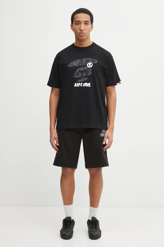 AAPE t-shirt bawełniany Theme Main AAPTEM1753XXP czarny