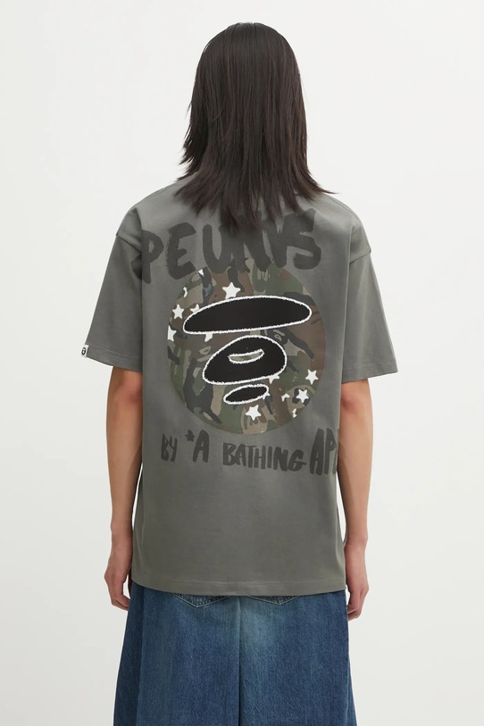 Odzież AAPE t-shirt bawełniany Theme Main AAPTEM1756XXP zielony