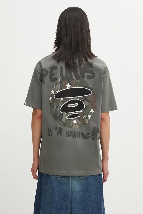 Odzież AAPE t-shirt bawełniany Theme Main AAPTEM1756XXP zielony