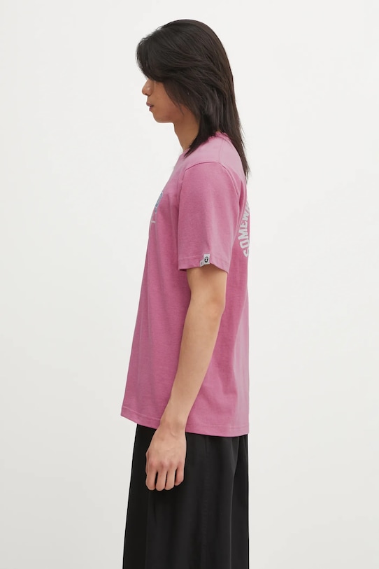 Bavlnené tričko AAPE Basic AAPTEM1732XAP ružová AW25