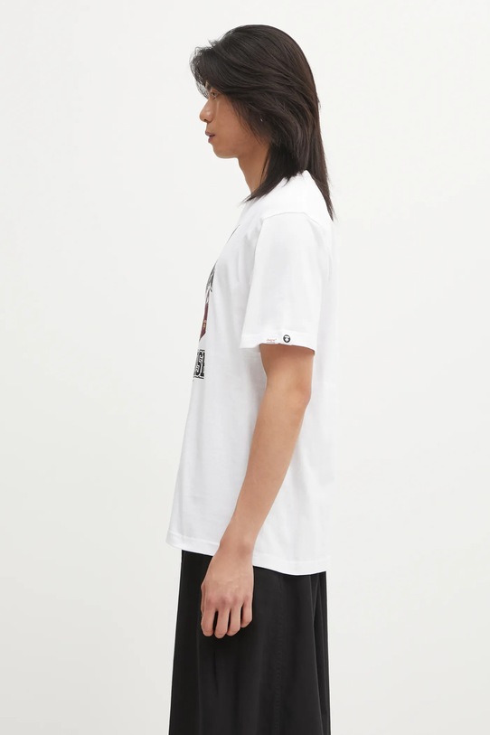 AAPE t-shirt bawełniany Basic AAPTEM1731XXP biały AW25