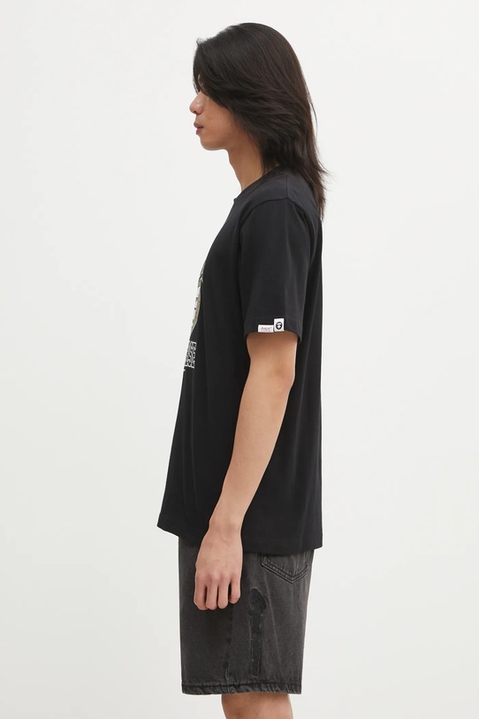 AAPE t-shirt bawełniany Basic AAPTEM1731XXP czarny AW25