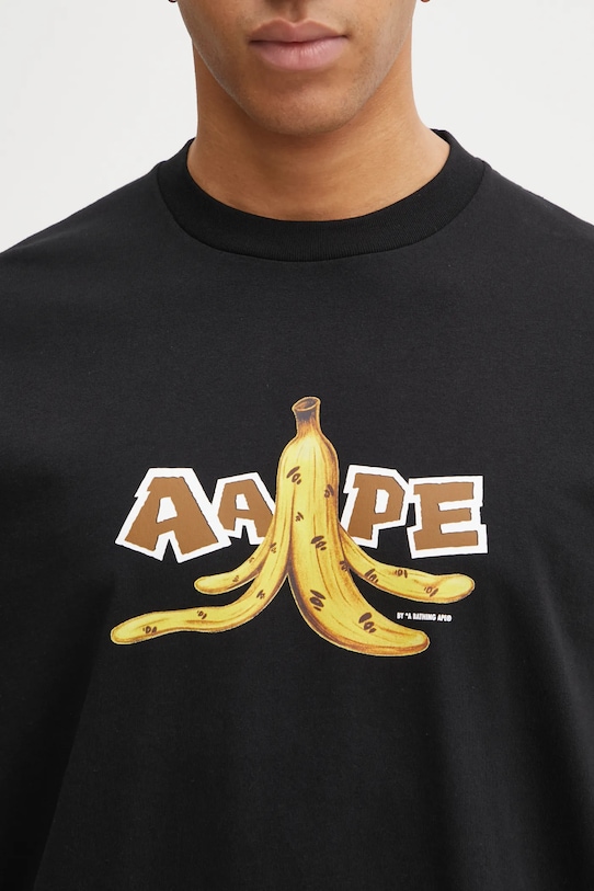 AAPE t-shirt bawełniany Theme Main czarny AAPTEM1751XXP