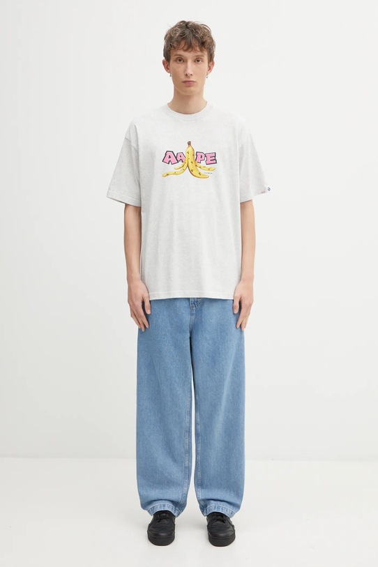 AAPE t-shirt bawełniany Theme Main AAPTEM1751XAP szary