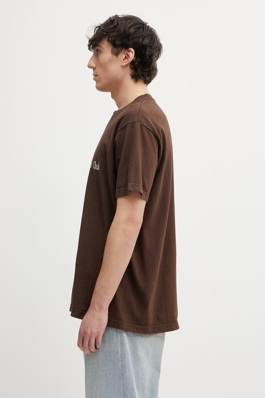 Sporty & Rich H&W Crest t-shirt bawełniany męski TO04365241BR03 brązowy AW25