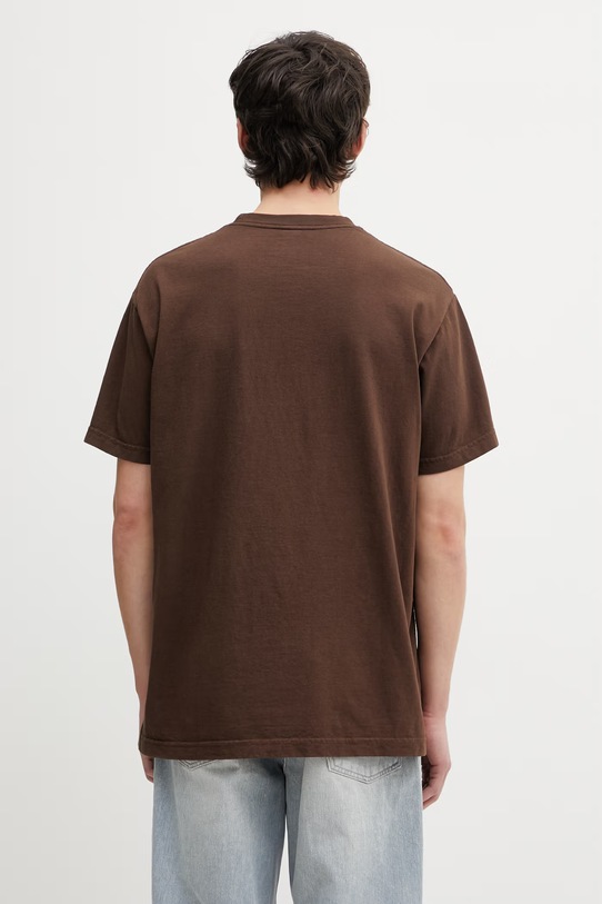 Odzież Sporty & Rich H&W Crest t-shirt bawełniany męski TO04365241BR03 brązowy