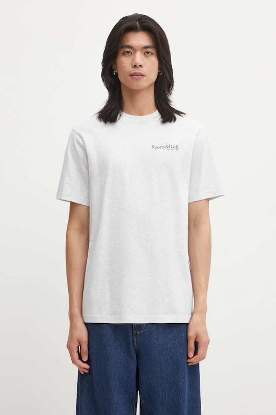 Odzież Sporty & Rich t-shirt bawełniany Run Club TO04362175GY03 szary