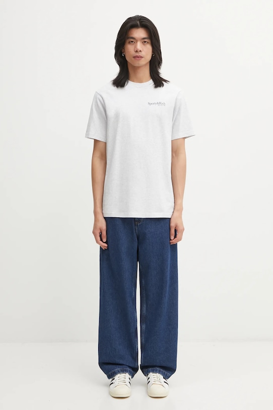 Sporty & Rich t-shirt bawełniany Run Club TO04362175GY03 szary