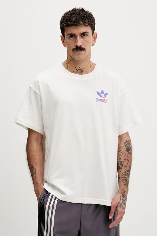 adidas Originals t-shirt bawełniany Sardines nadruk beżowy KY2923