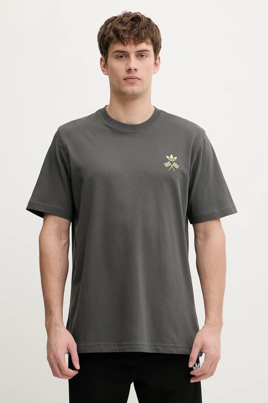 adidas Originals t-shirt bawełniany Racing Car KY2924 szary AW25