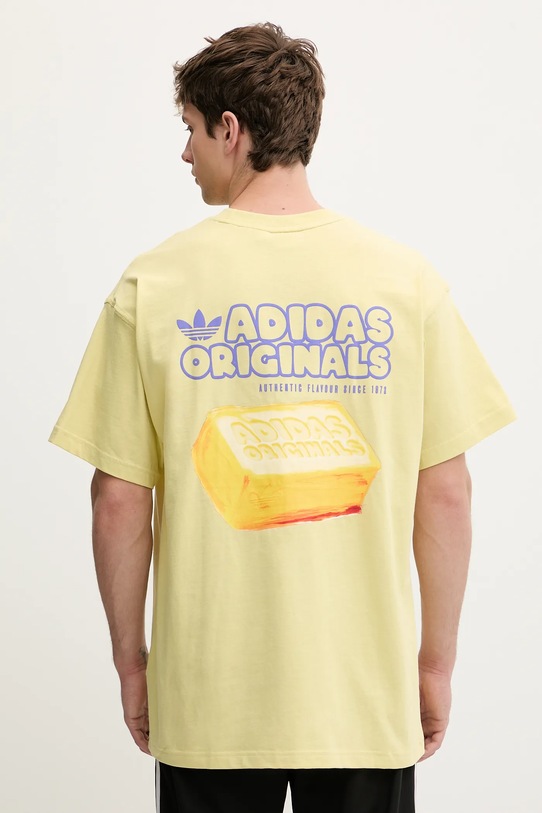 adidas Originals t-shirt bawełniany Butter nadruk żółty KY2932