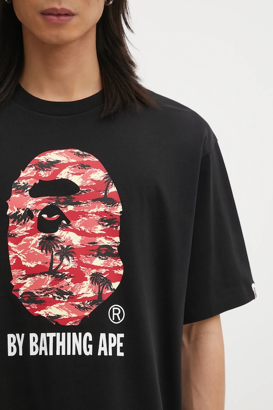 A Bathing Ape t-shirt bawełniany Palm Tree Camo czarny 1L30110341