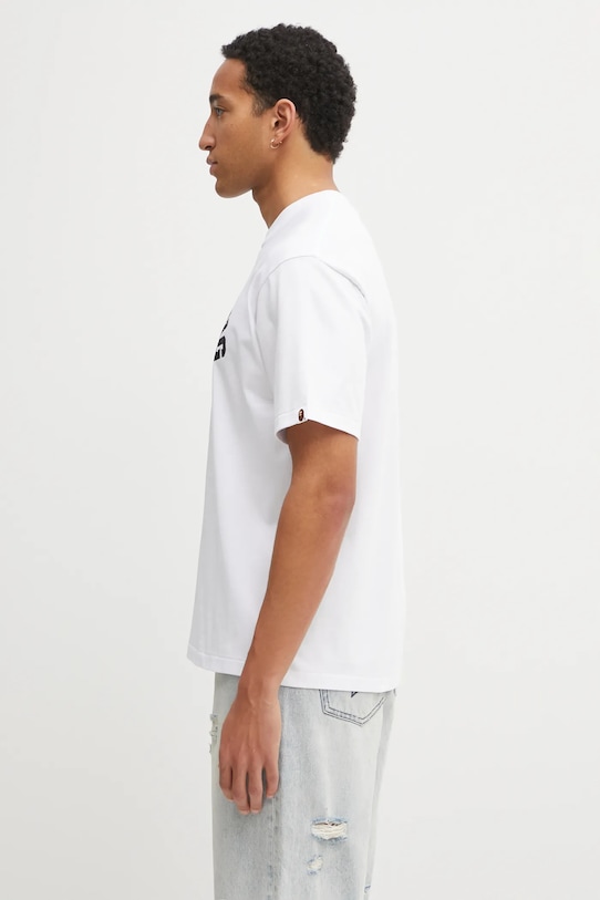 A Bathing Ape t-shirt bawełniany Multi Logo College 1L30110358 biały AW25