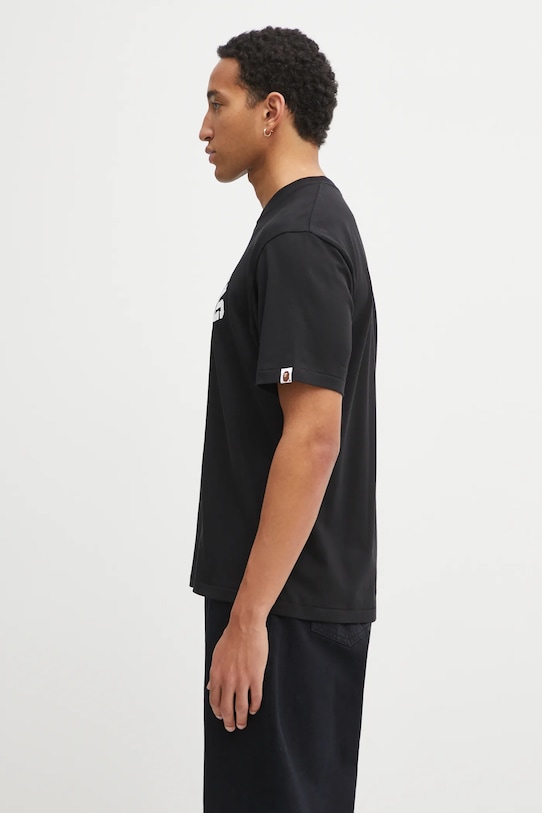 A Bathing Ape t-shirt bawełniany Multi Logo College 1L30110358 czarny AW25