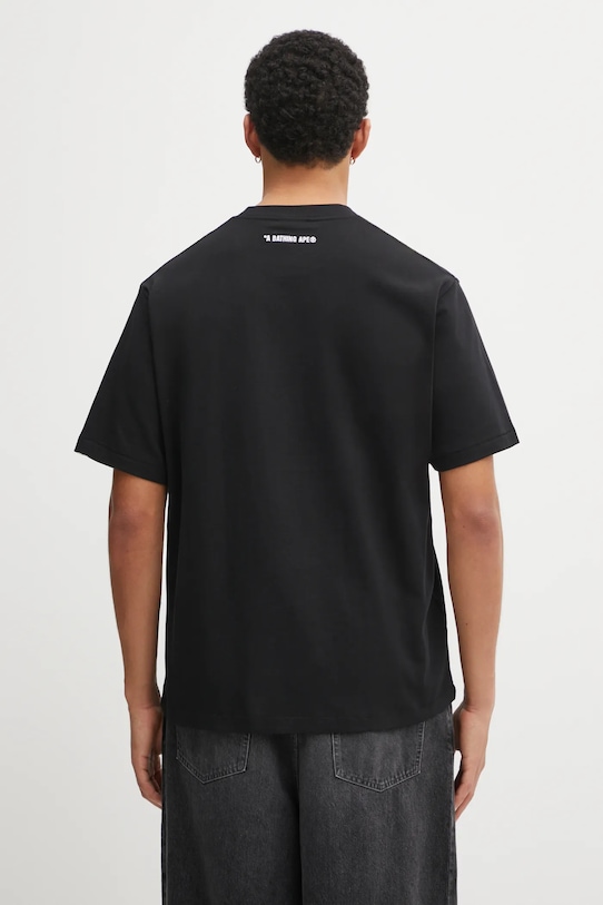 Odzież A Bathing Ape t-shirt bawełniany Milo College Relaxed 2L30110302 czarny
