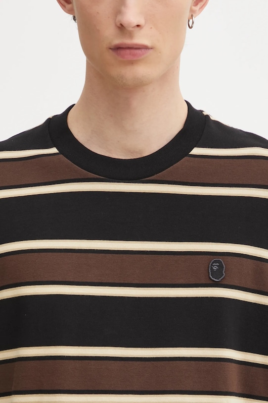 A Bathing Ape t-shirt One Point Strip czarny 1L30109305