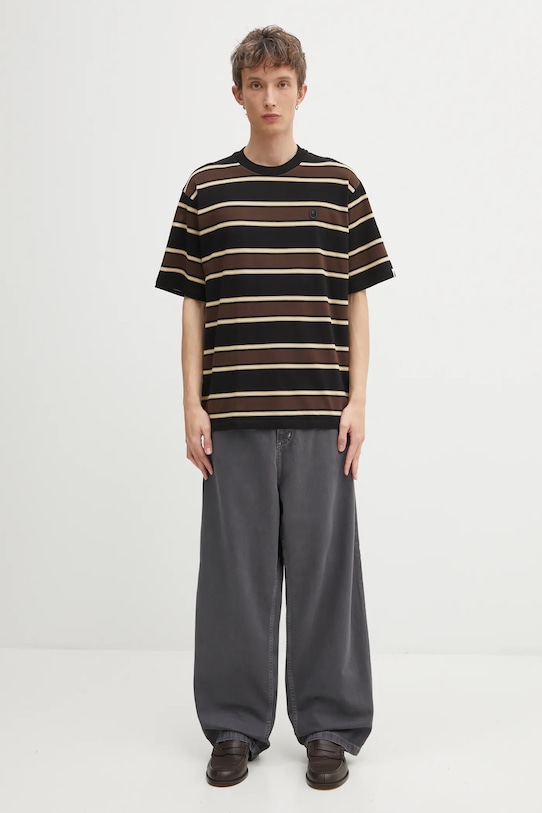 A Bathing Ape t-shirt One Point Strip 1L30109305 czarny