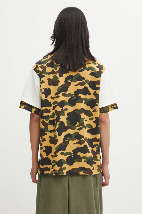 Odzież A Bathing Ape t-shirt bawełniany 1st Camo Heavy Washed Blocking 1L30109337 beżowy
