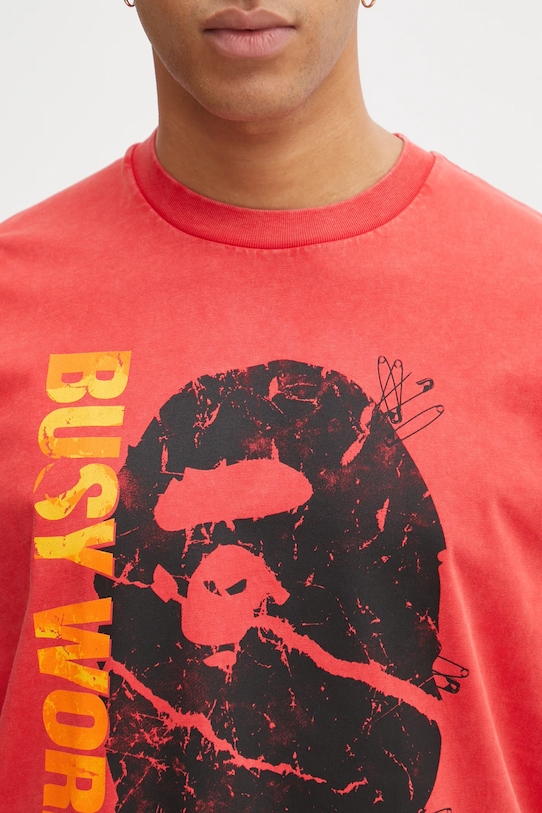 A Bathing Ape t-shirt bawełniany Garment Dye czerwony 1L30109350