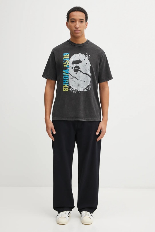 A Bathing Ape t-shirt bawełniany Garment Dye 1L30109350 czarny
