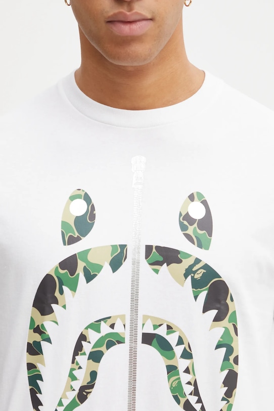 A Bathing Ape t-shirt bawełniany ABC Camo Shark biały 1L30110008
